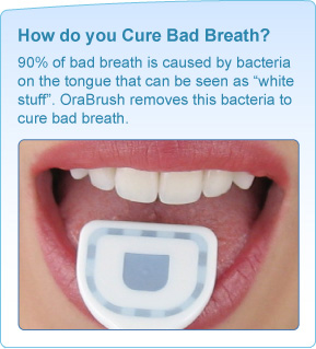orabrush on a tongue